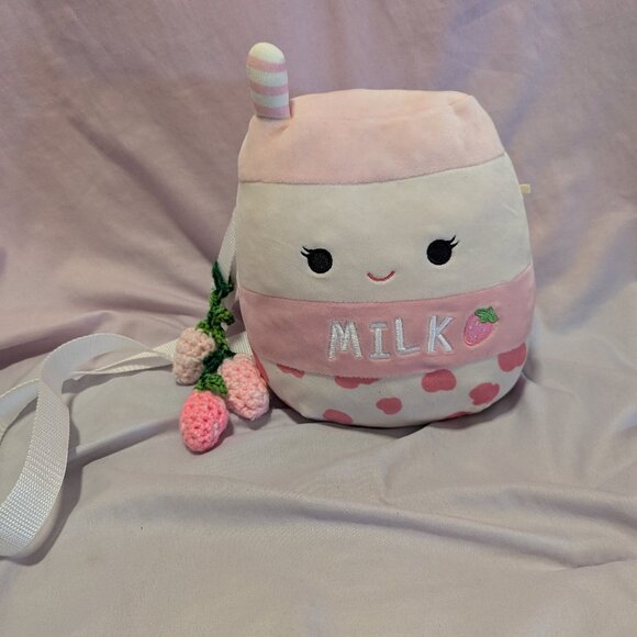 Handmade Strawberry Milk Plush Crossbody - Picture 1 of 5